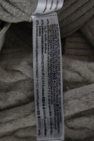 Zara Women Pullover Sweatshirt Beige Crew Neck Long Sleeve Size S