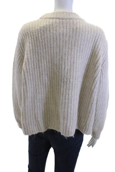 Zara Unisex Pullover Sweater Beige Crew Neck Long Sleeve Size S