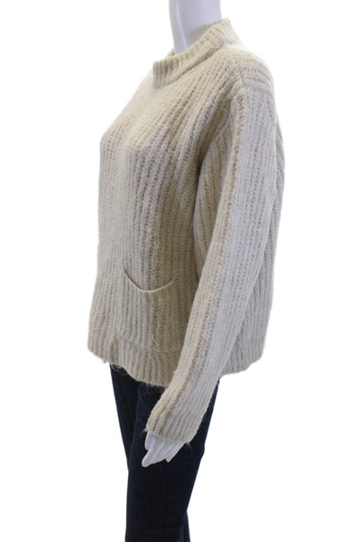 Zara Womens Beige Pullover Sweater Crew Neck Long Sleeve Size S