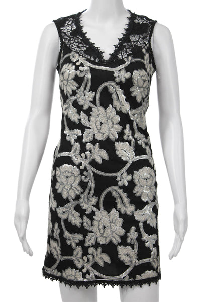 Nanette Lepore Womens Bodycon Mini Black V Neck Dress Size 0