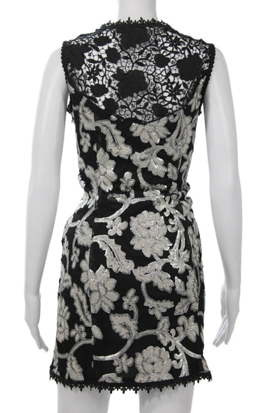 Nanette Lepore Womens Bodycon Mini Black V Neck Dress Size 0