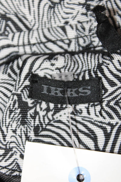 IKKS Girls Zebra Print Collared Waist Tied Trench Coat White Size 5
