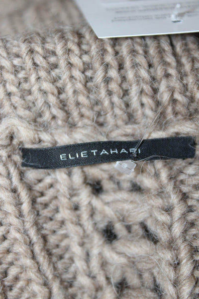 Elie Tahari Women Sweater Pullover Beige Turtleneck Alpaca Wool Mix Size XS