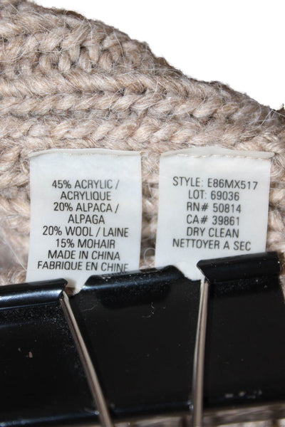 Elie Tahari Women Sweater Pullover Beige Turtleneck Alpaca Wool Mix Size XS