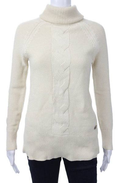 Lacoste Women Pullover Turtleneck Beige Long Sleeve Sweater Size 36