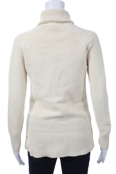 Lacoste Women Pullover Turtleneck Beige Long Sleeve Sweater Size 36