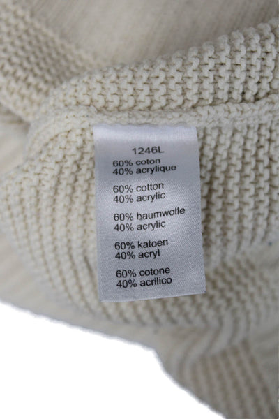 Lacoste Women Pullover Turtleneck Beige Long Sleeve Sweater Size 36
