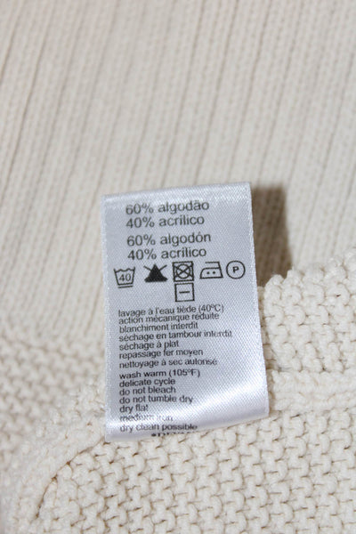 Lacoste Women Pullover Turtleneck Beige Long Sleeve Sweater Size 36