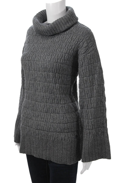 Lacoste Womens Dark Gray Turtleneck Button Cardigan Size 34