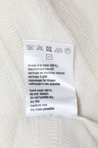 Lacoste Womens White Striped Turtleneck Pullover Designer Size 32