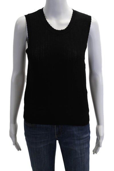 Veronica Beard Women Basic Black Tank Crewneck Size M