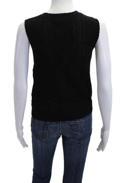 Veronica Beard Women Basic Black Tank Crewneck Size M