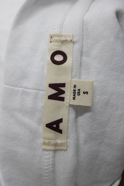 Amo Women Cropped Lace Up Tank White Cotton Sleeveless 90s Size S