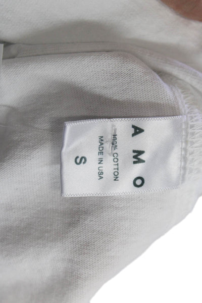 Amo Women Cropped Lace Up Tank White Cotton Sleeveless 90s Size S