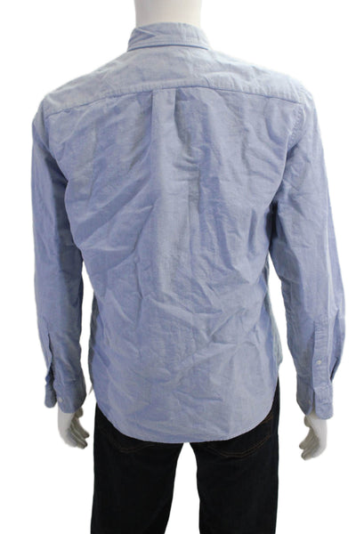 J Crew Mens Button-Down Dress Shirt Light Blue Cotton Long Sleeve Size L