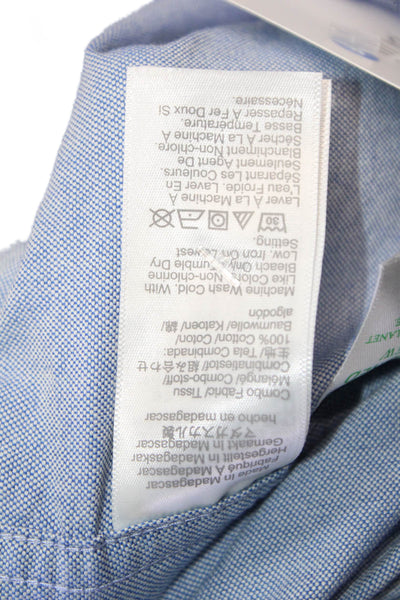 J Crew Mens Button-Down Dress Shirt Light Blue Cotton Long Sleeve Size L