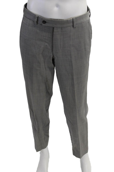 Ted Baker London Mens Dress Pants Gray Wool Button Ankle Size 30