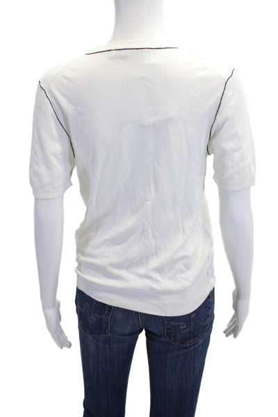 Zara Womens Basic White Crew Neck Short Sleeve T-Shirt Size L