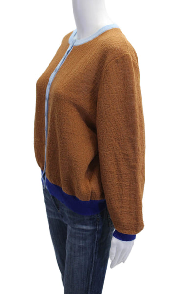 Zara Unisex Brown Button Cardigan Crew Neck Long Sleeve Size S