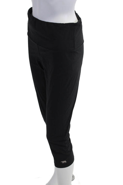 Running Bare Women Black Maternity Cropped Capri Leggings Size L