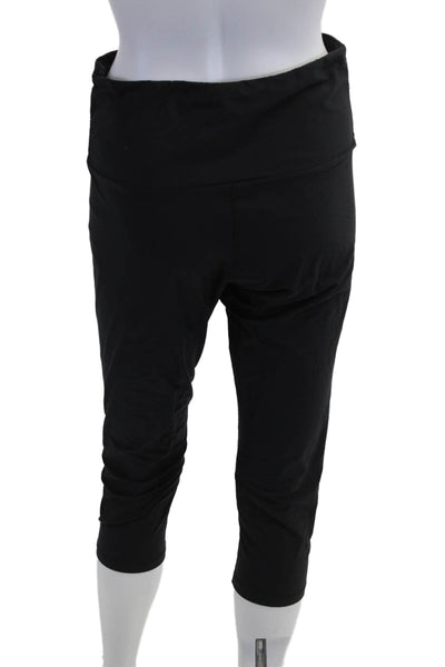 Running Bare Women Black Maternity Cropped Capri Leggings Size L