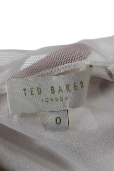 Ted Baker London Women V-Neck White Cotton Camisole Size 0