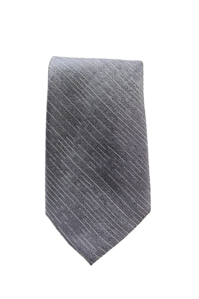 Calvin Klein Men's Classic Silk Neck Tie Striped Gray One Size