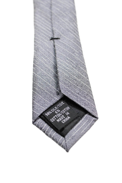 Calvin Klein Men's Classic Silk Neck Tie Striped Gray One Size