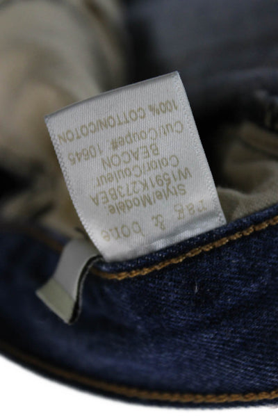 Rag & Bone Unisex Cropped Straight Blue Cotton Jeans Button Size 28
