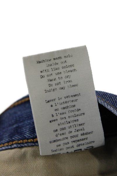 Rag & Bone Unisex Cropped Straight Blue Cotton Jeans Button Size 28
