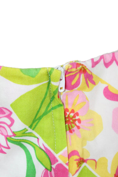 Lilly Pulitzer Women A-Line Mini Skort Floral Green Cotton Size 6
