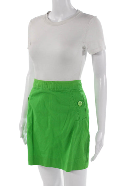 Lilly Pulitzer Womens A-Line Mini Skort Green Cotton Size 4