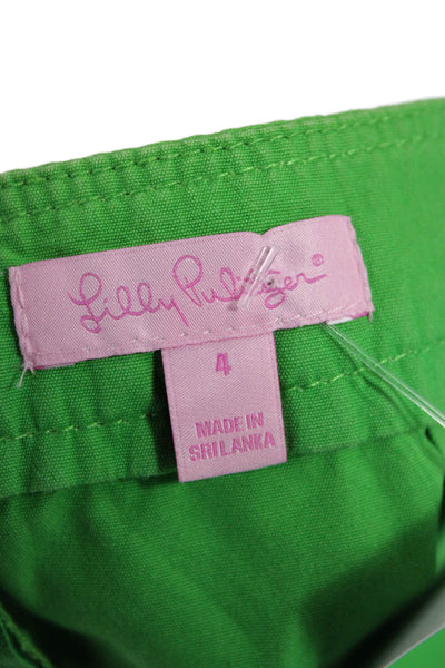 Lilly Pulitzer Womens A-Line Mini Skort Green Cotton Size 4