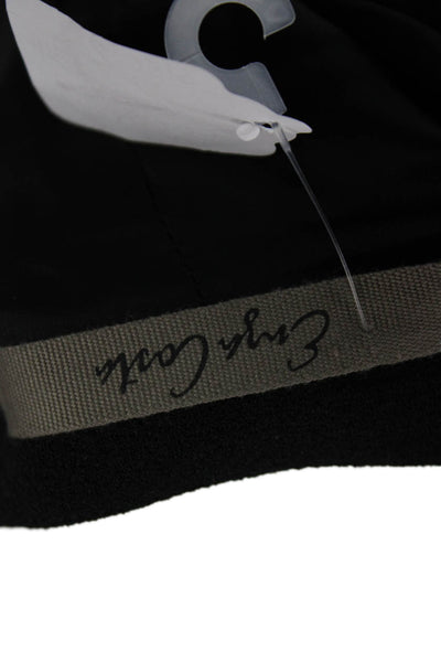 Enza Costa Women Black V-Neck Button Vest Sleeveless Polyester Blend Size 2