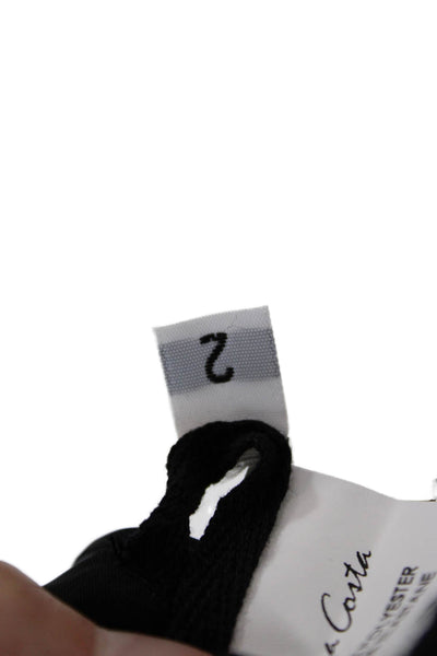 Enza Costa Women Black V-Neck Button Vest Sleeveless Polyester Blend Size 2