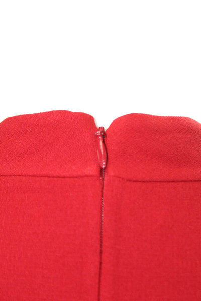 Michael Kors Collection Women Shift Dress Red Wool Sleeveless Mock Neck Size 4