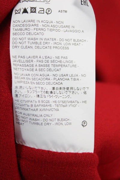 Michael Kors Collection Women Shift Dress Red Wool Sleeveless Mock Neck Size 4