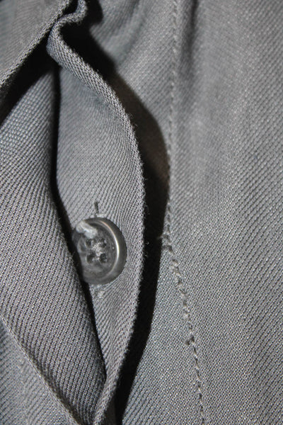 James Perse Womens Dark Gray Collared 3/4 Sleeve Jumpsuit Viscose Linen Size 1