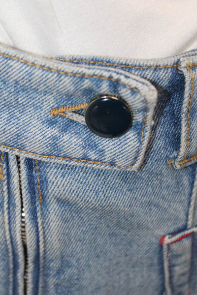 Victoria Beckham Women A-Line Wrap Skirt Blue Size 4