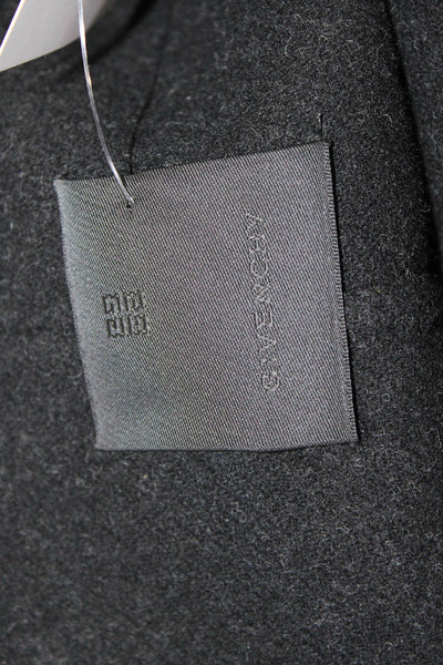 Givenchy Women Coat Black Wool Blend Collared Button Long Sleeve Size 38