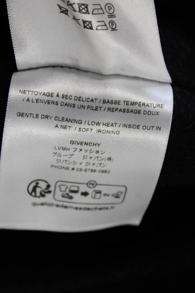 Givenchy Women Coat Black Wool Blend Collared Button Long Sleeve Size 38
