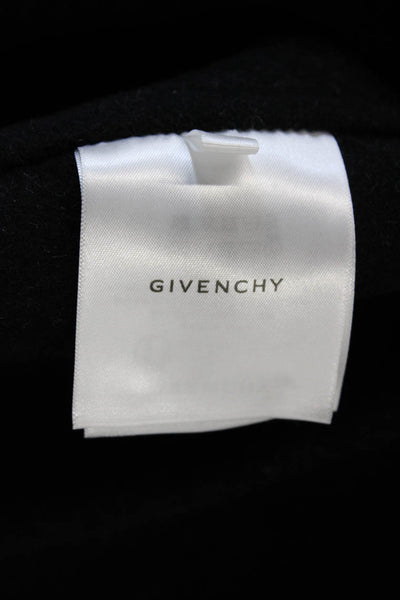 Givenchy Women Coat Black Wool Blend Collared Button Long Sleeve Size 38