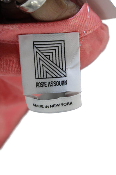 Rosie Assoulin Womens Pink Short Sleeve Blouse Size M