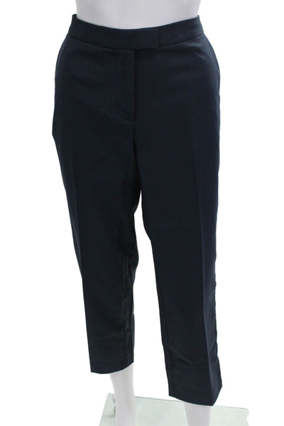G/Fore Womens Cropped Ankle Dress Pants Dark Blue Button Polyester Size 8