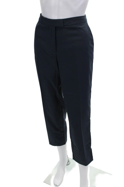 G/Fore Womens Cropped Ankle Dress Pants Dark Blue Button Polyester Size 8