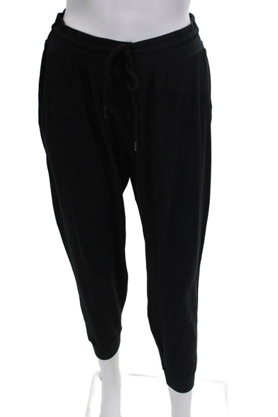 Splits59 Women Jogger Sweatpants Black Drawstring Nylon Spandex Size L