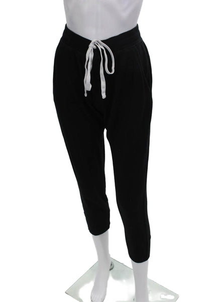 Splits59 Women Jogger Sweatpants Black Drawstring Spandex Inseam 25 Size L