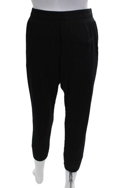 Splits59 Women Jogger Sweatpants Black Drawstring Spandex Inseam 25 Size L