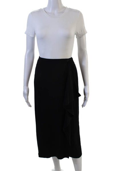 Escada Margaretha Ley Womens Straight Pencil Wrap Skirt Black Size 36