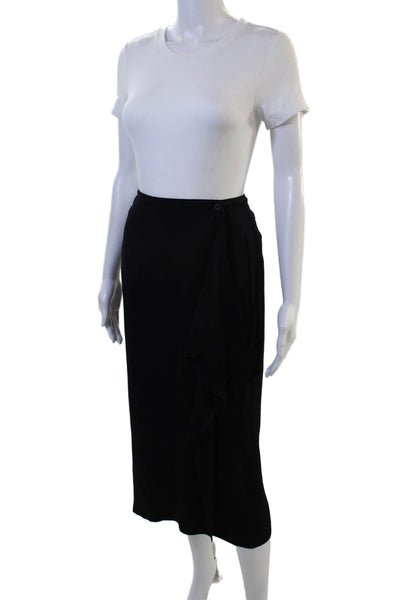 Escada Margaretha Ley Womens Straight Pencil Wrap Skirt Black Size 36